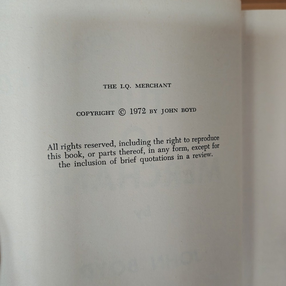 RARE Vintage 1972 HCDJ-The I.Q. Merchant by John Boyd-California Psy-fi - Picture 7 of 7